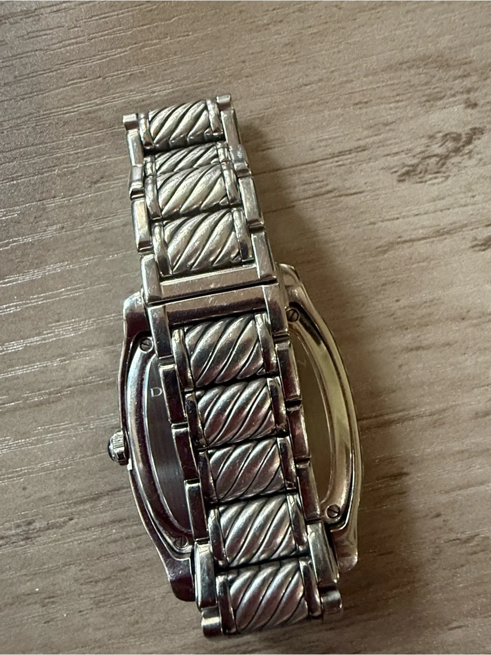 David Yurman Rare!  Authentic Brown Thoroughbred SS/ Pave Diamonds Bezel. EUC